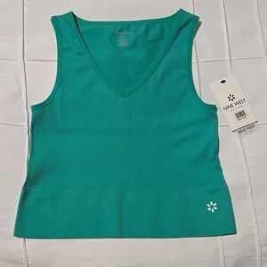 Nine West Active Crop Workout/Exercise Top Teal Green sm/m